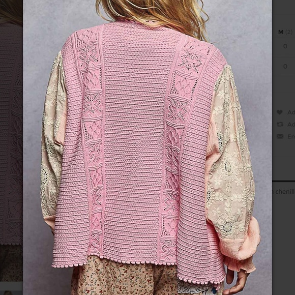 POL “ Freda ” POL V-Neck Chenille Cardigan Sweater 58A - Picture 4 of 5